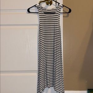 Black and white stripped razor back dress